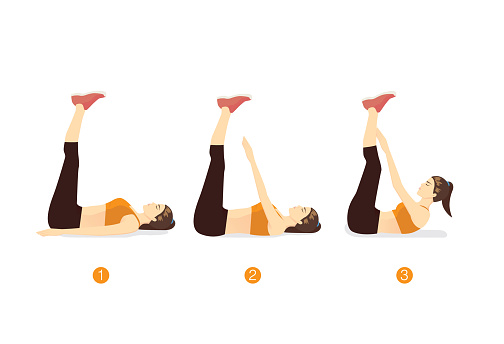 Women, who is doing stretching exercises